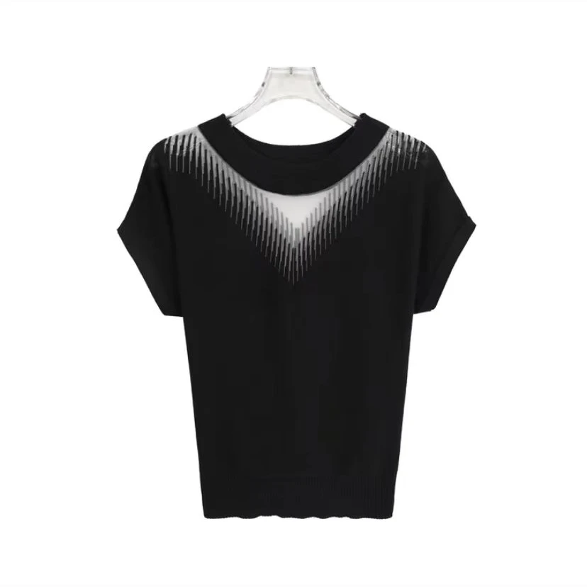 南油重工镂空针织衫夏季时尚蝙蝠袖设计百搭上衣洋气气质宽松显瘦