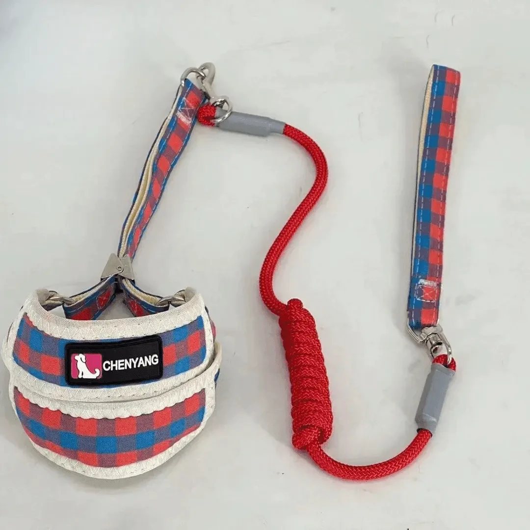 狗牵引绳防挣脱小型犬泰迪狗比熊狗遛狗胸抱婴袋幼犬宠物狗绳D940