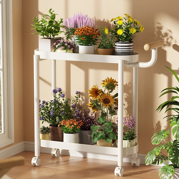 可移动花架阳台客厅落地多层花盆架沙发边几小户型茶几侧边柜E896