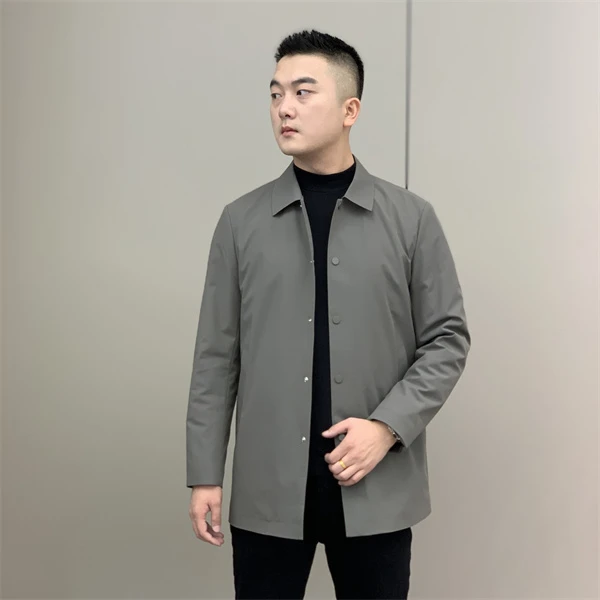 T&X/梯形2024男装新款纯色商务休闲百搭外套轻薄短款风衣(0032)