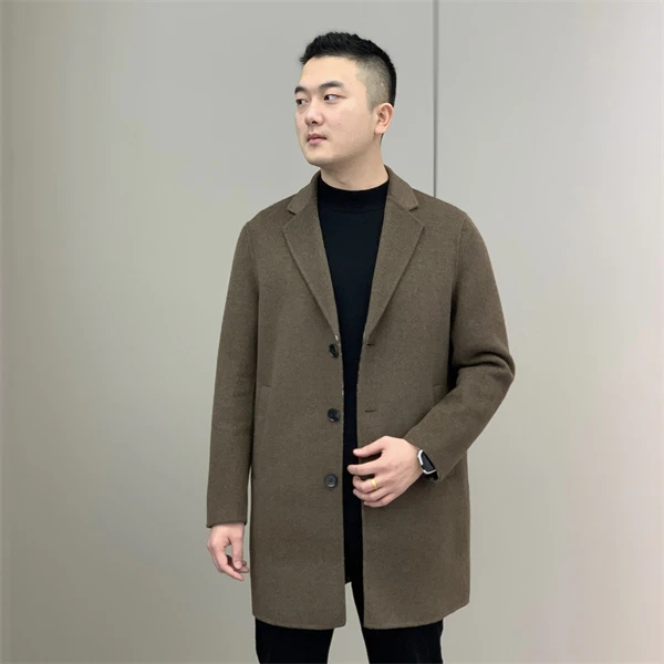 T&X/梯形男士新款商务休闲时尚修身秋冬中长款风衣百搭外套(0030)