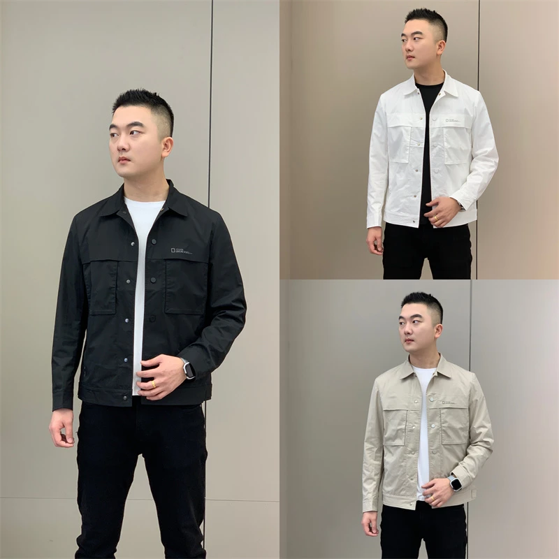 T&X/梯形男士春季新款薄款休闲百搭翻领时尚三色夹克外套(0052)