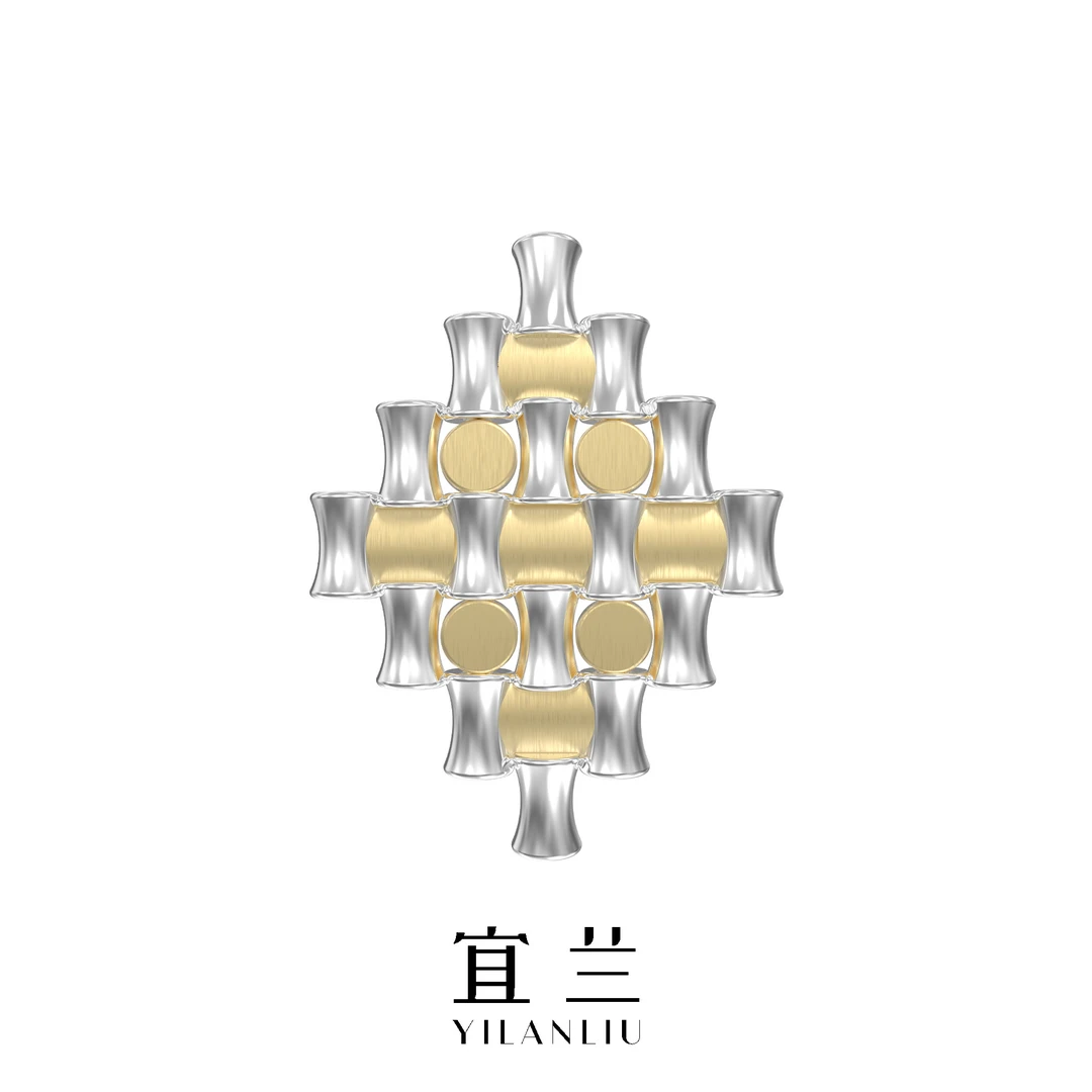 铜合金胸针 潘粤明同款宜兰珠宝竹节胸针竹子国风简约百搭设计师