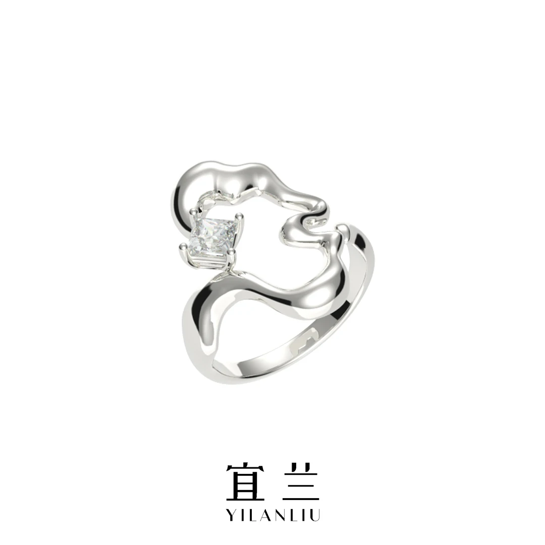 张碧晨同款YILANLIU珠宝人脸戒指可调节指环