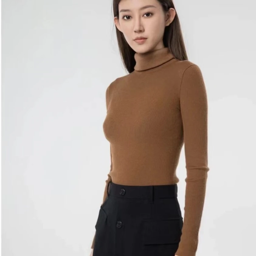 GIRDEAR/哥弟哥弟新款百搭保暖纯色套头高领长袖针织衫1399465