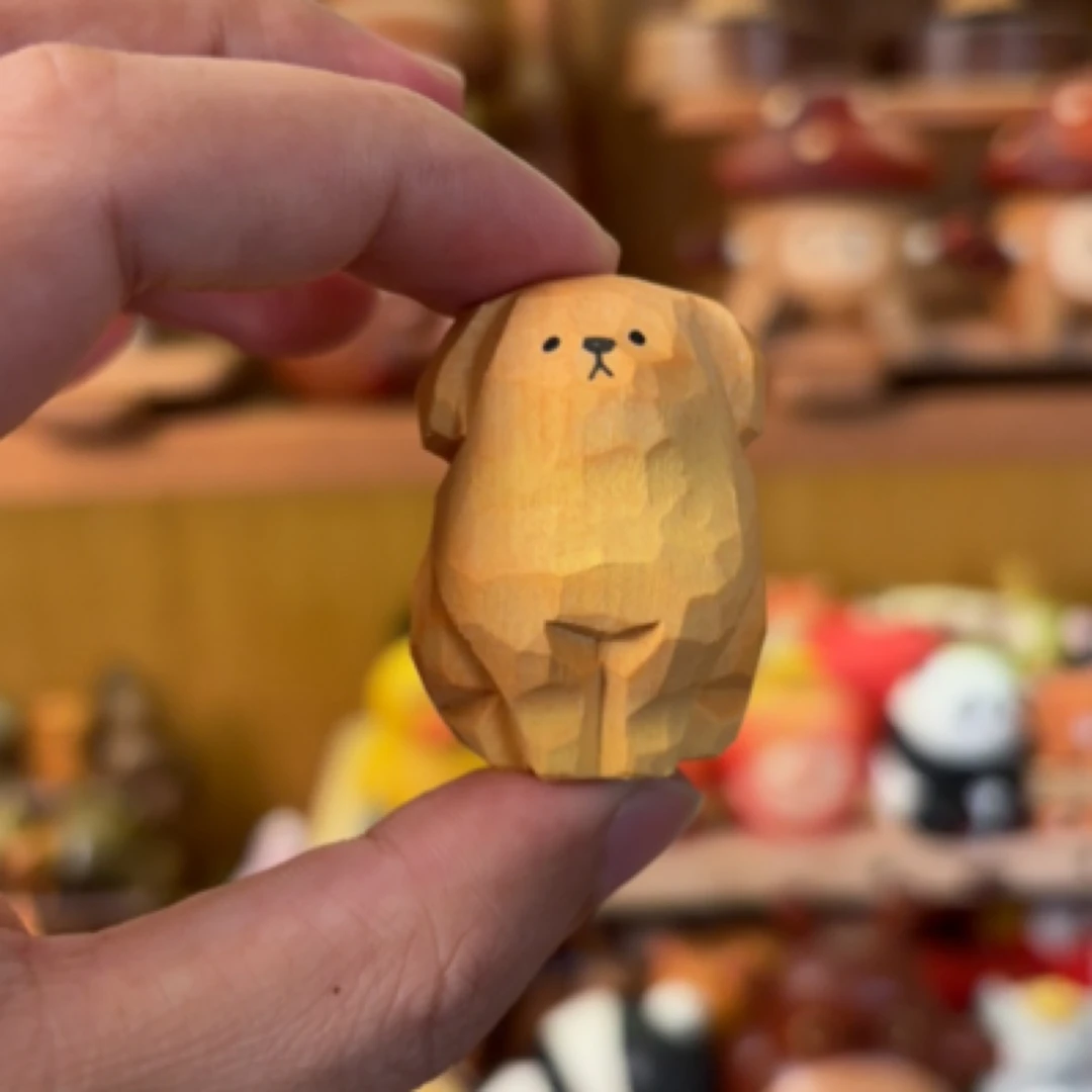 小金毛可爱桌面摆件