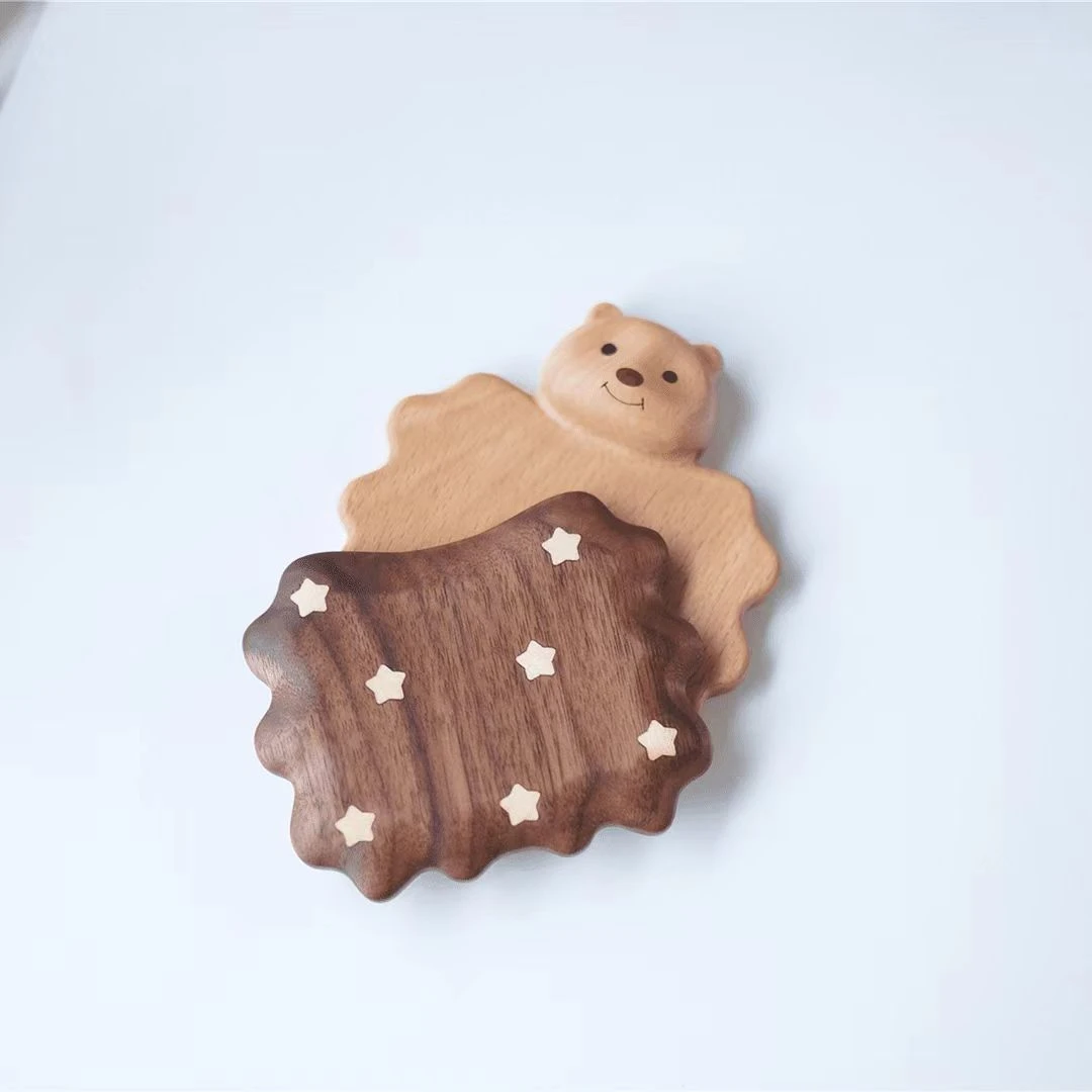 Joe的小作坊/盖着星星被子的小熊杯垫可磁吸可爱创意设计两个杯垫