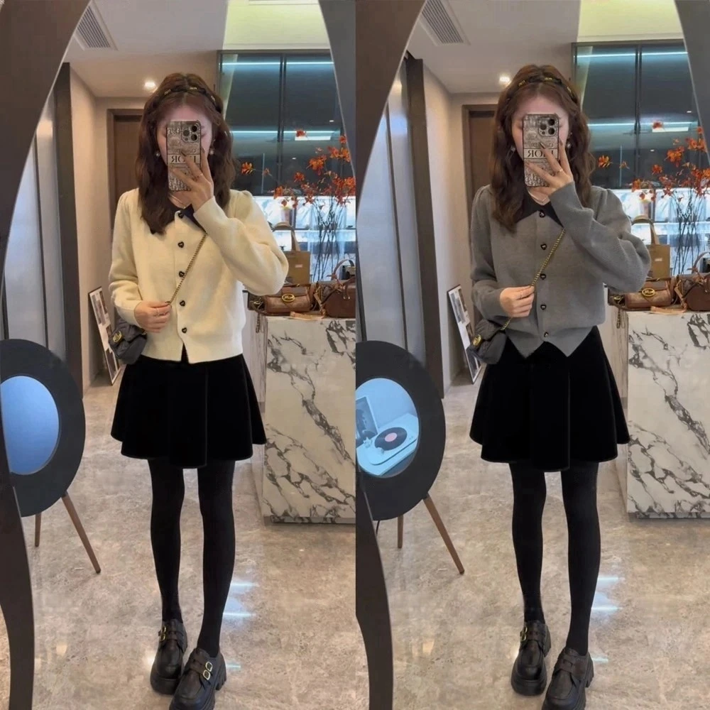 韩版气质小香风长袖针织衫女春秋高级感修身显瘦洋气时尚百搭上衣