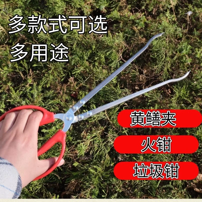 【不锈钢火钳】火钳不锈钢黄鳝钳泥鳅钳子防滑赶海好物抓螃蟹垃圾