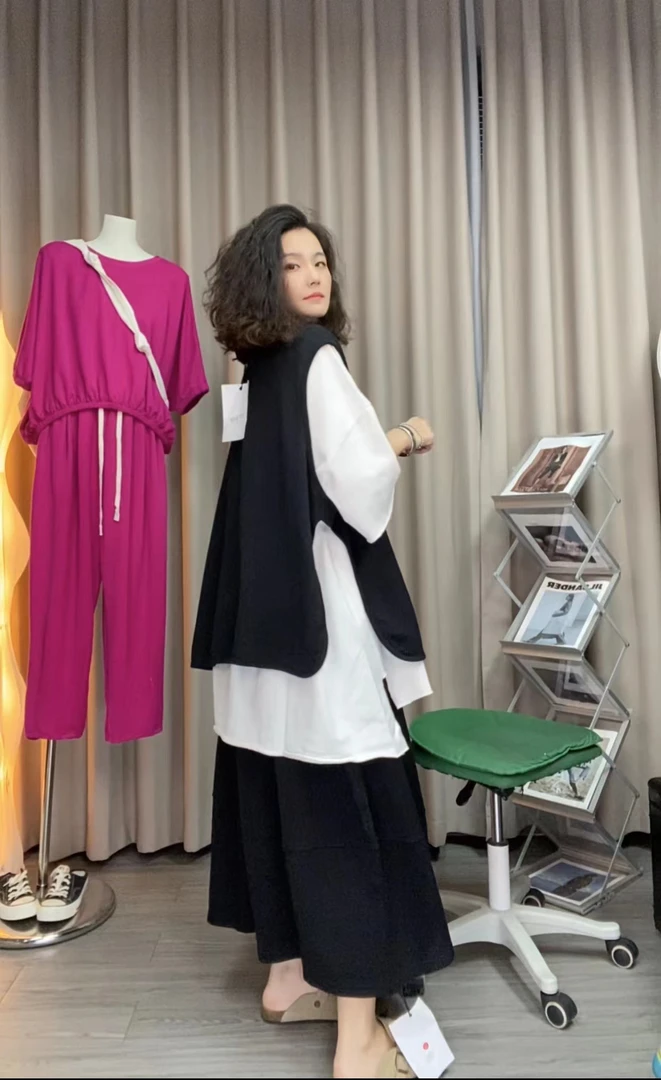 慵懒文艺简约风格棉T恤套装