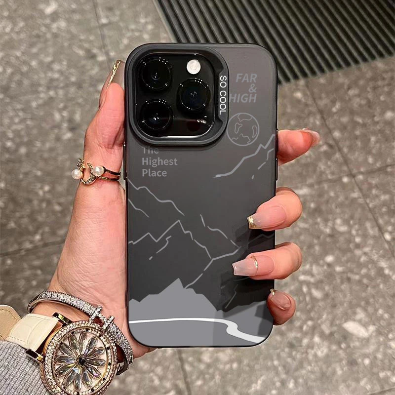 山川河流适用苹果15手机壳iphone14Promax磨砂13软硅胶12防摔11/X