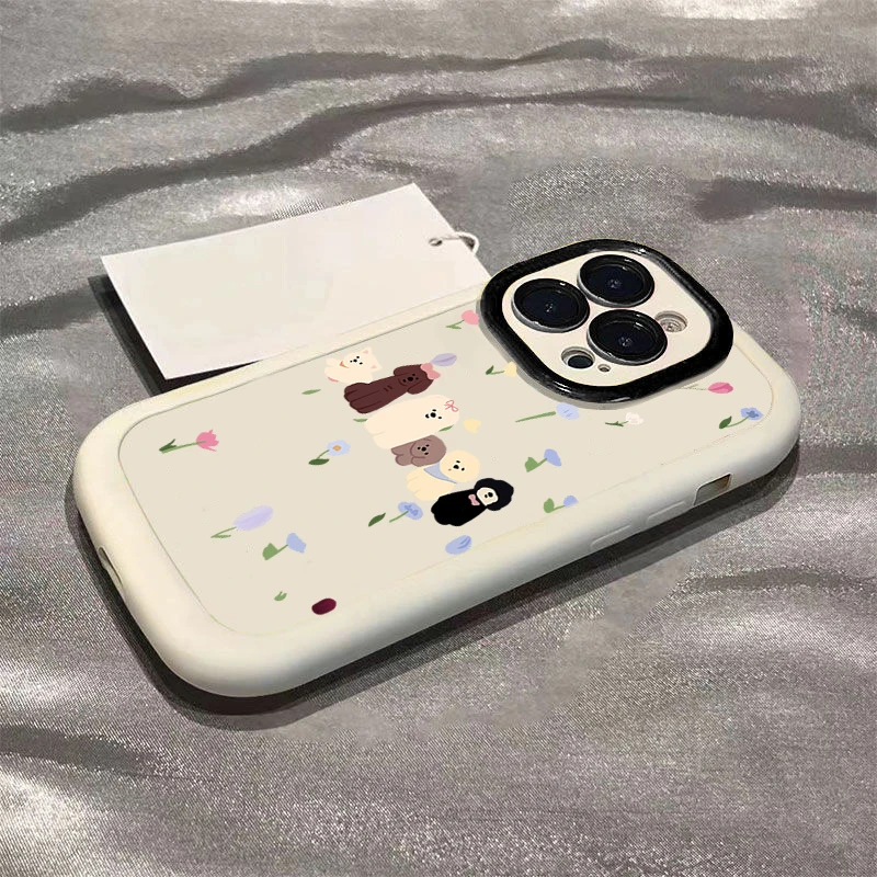 花朵小狗苹果14promax手机壳iphone15全包11硅胶13pro高级12p软13