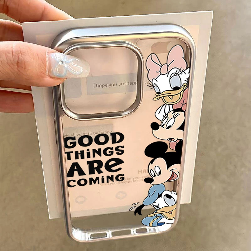 可爱米奇适用苹果15Promax手机壳iPhone14电镀13软硅胶12高级11