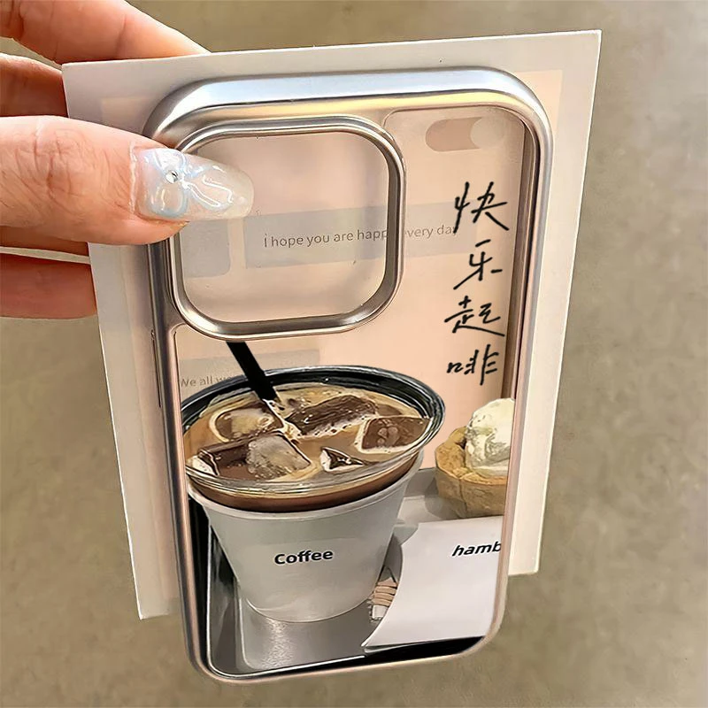 快乐起啡适用苹果15Promax手机壳iPhone14电镀13软硅胶12高级11