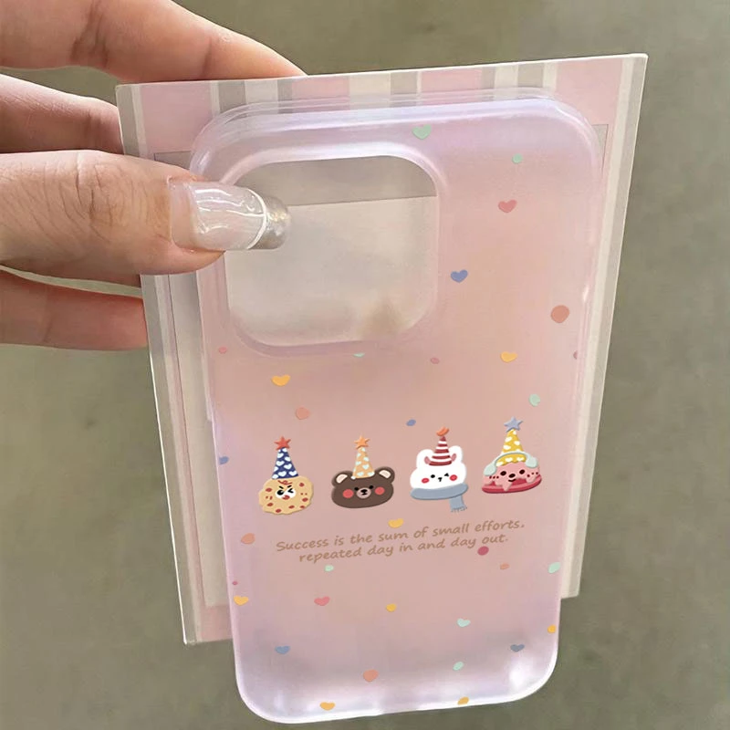 派对波点小熊适用iphone16/15苹果手机壳SE2软胶14promax131211XS