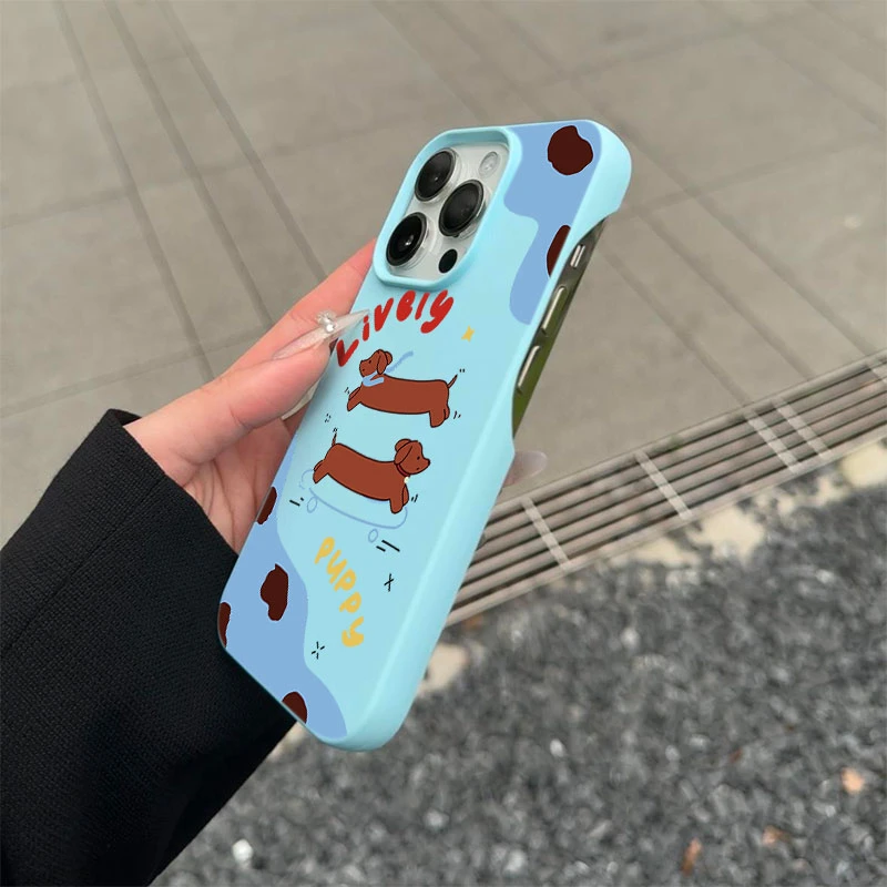 半包款滑板小狗适用苹果15promax手机壳iphone14软壳12/11高级13