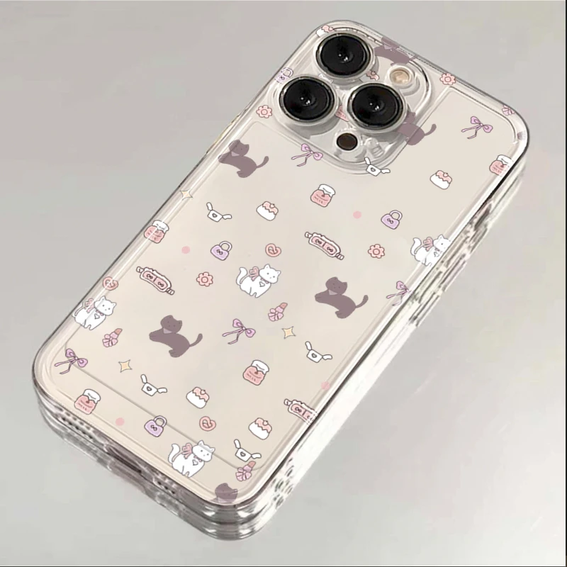 可爱棕白猫咪iPhone15promax手机壳苹果14保护全包软壳13pro12 11