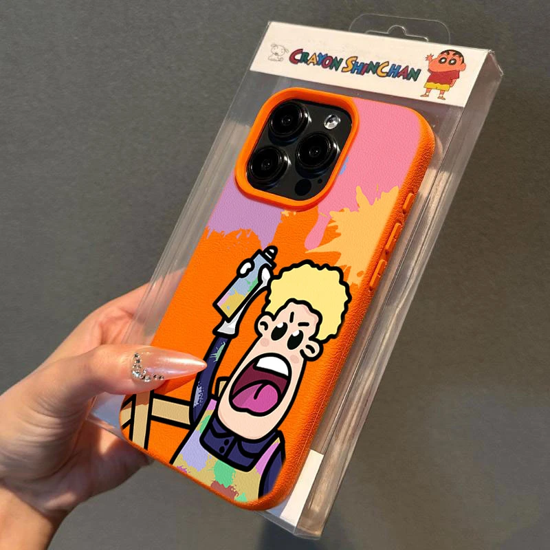 油漆男孩适用苹果1615手机壳iPhone14promax高级感13荔枝纹12软11