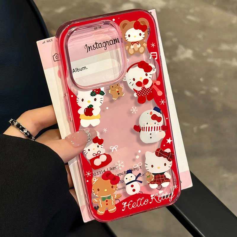 冬日圣诞凯蒂适用iphone16/15p/14promax苹果11手机壳13软12卡通8