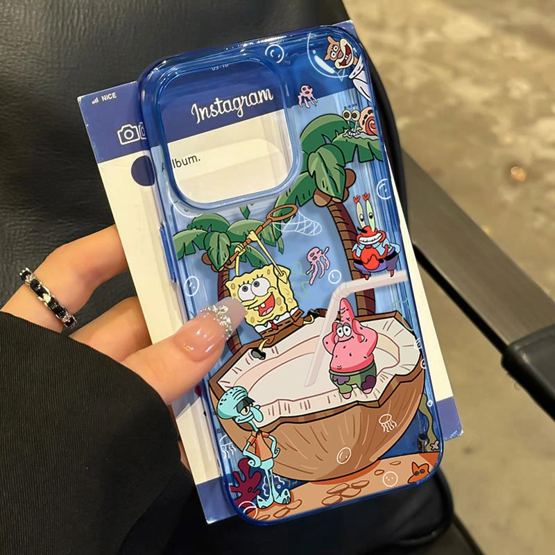 椰树海绵宝宝适用iphone15 14promax苹果11手机壳13软12防摔X可爱