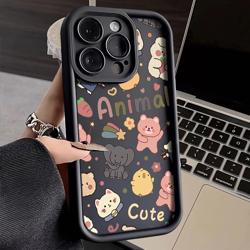 可爱熊苹果15手机壳趣味iPhone14promax软硅胶13全包12防摔11 X