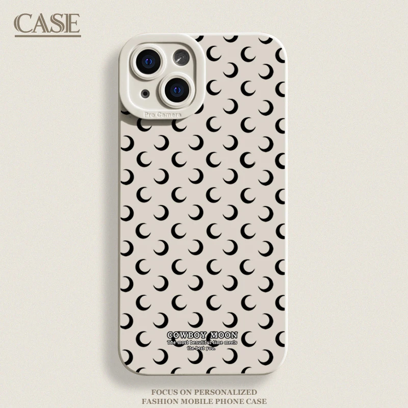 满屏月牙iPhone15ProMax手机壳14苹果13硅胶12全包78p男女11xs/xr