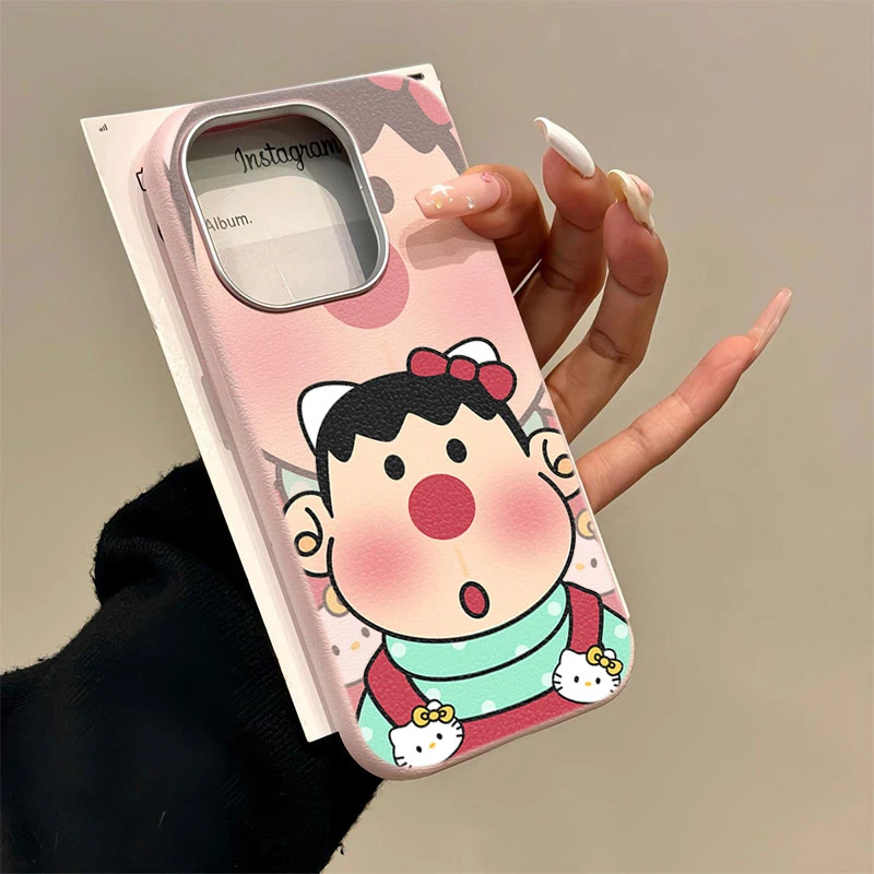 可爱胖虎适用苹果16Pro Max手机壳皮纹iphone1514高级131211防摔