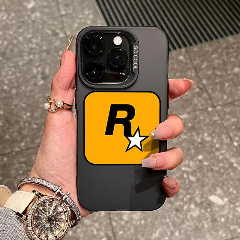 潮牌R星苹果15手机壳iphone14磨砂13pro元气壳12防摔11硅胶8P_7P