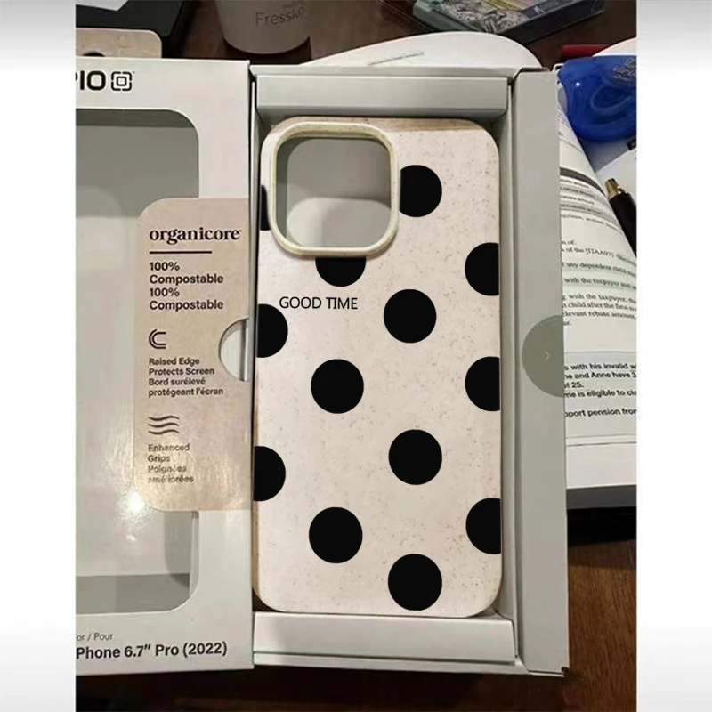 英文黑点iPhone15_14Promax手机壳高级13_12软硅胶11新款防摔xsxr