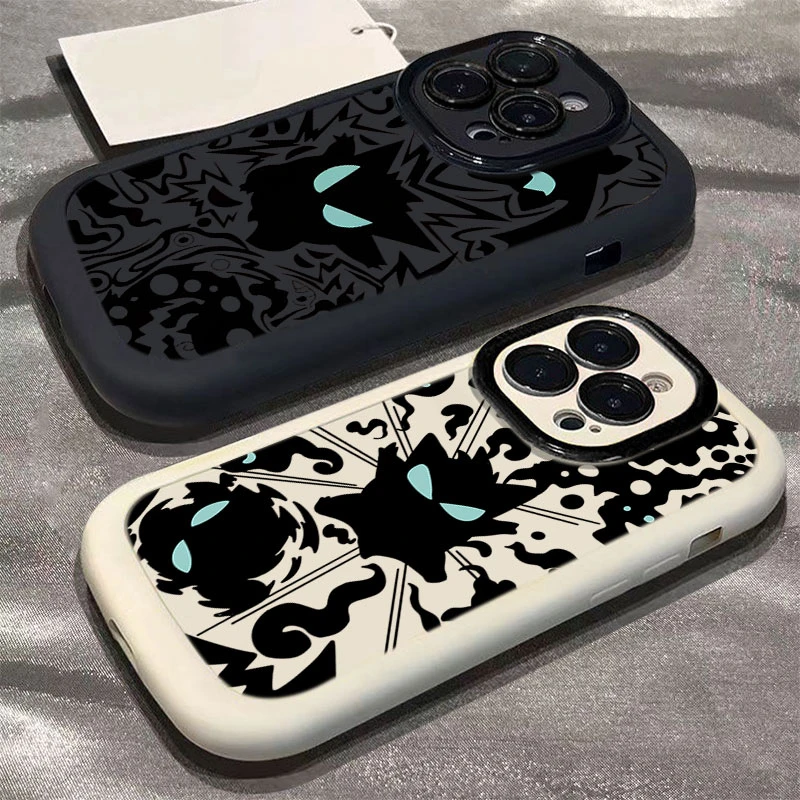 黑色耿鬼适用iphone16苹果1514手机壳情侣11泡芙13p全包12Pro防摔