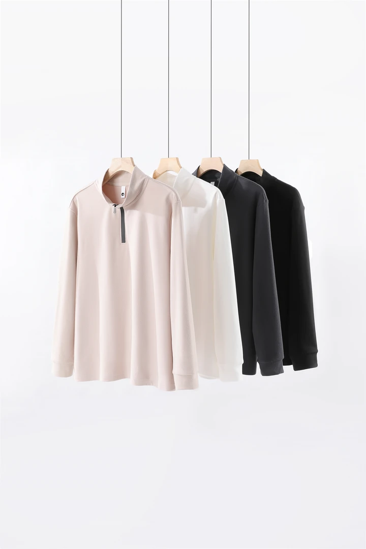 2024新款半拉连德绒打底衫男女同款休闲百搭上衣卫衣