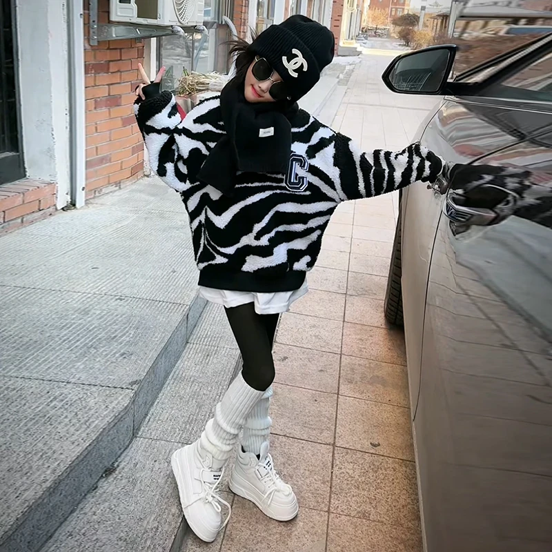 女童毛毛衣假两件