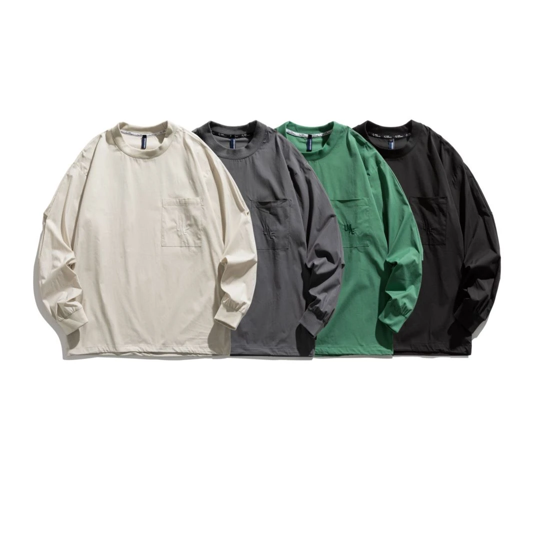 KONITIHA 日系春秋情侣爽肤立体贴袋打底衫宽松百搭休闲卫衣W2852