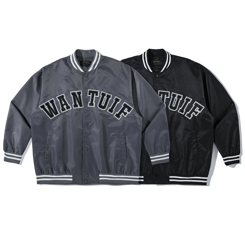 KONITIHA 春秋刺绣情侣棒球服休闲百搭日系宽松美式夹克外套22J31