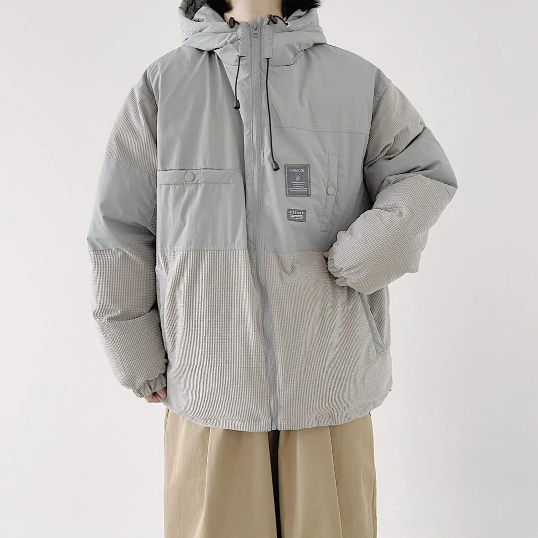 KONITIHA 冬季宽松立领连帽百搭情侣保暖加厚棉服上衣棉衣  M2117