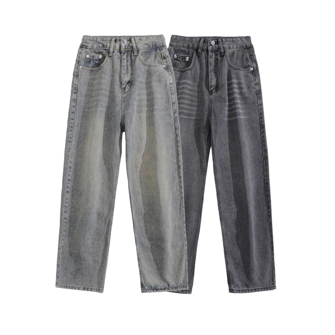 KONITIHA 春秋日系复古情侣男女阔腿水洗牛仔裤百搭休闲长裤K9585