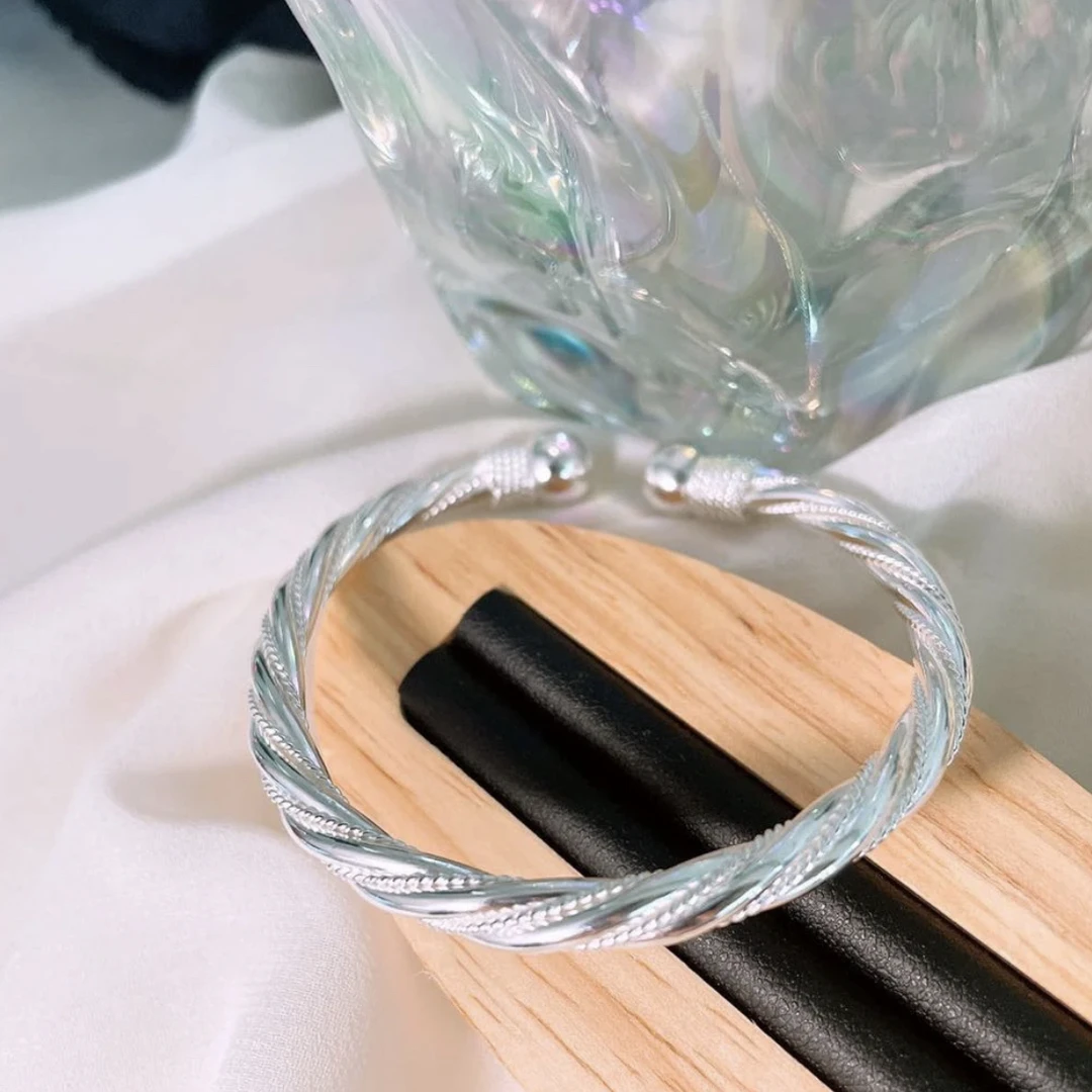 足银手镯 073拜合提亚尔纯银女士手镯