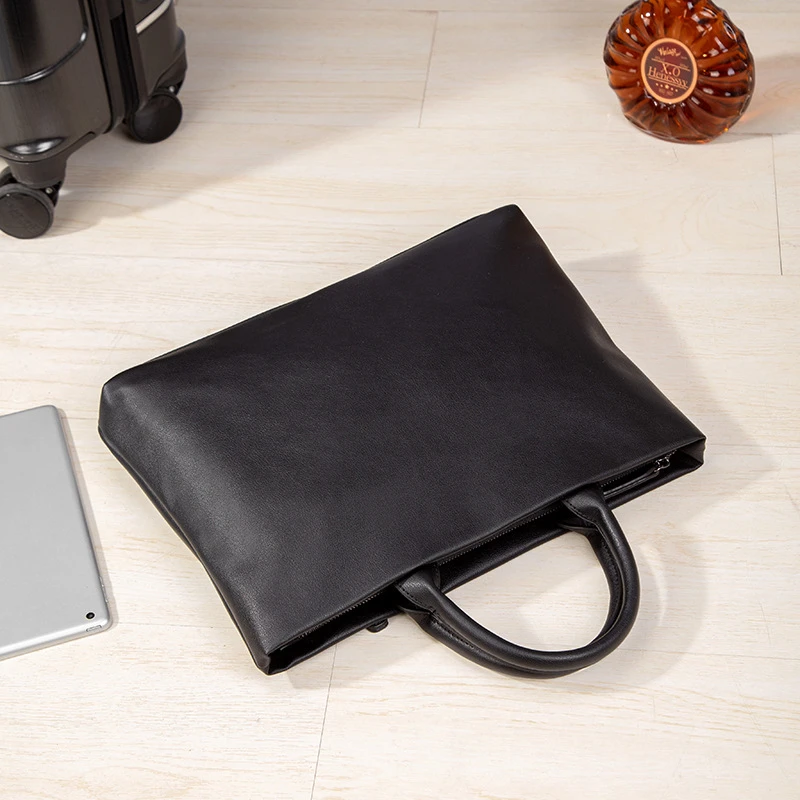 男士手提包包高级质感公文包简约大气会议办公出勤手提袋资料袋