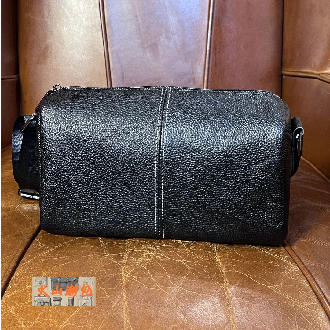 男包真牛皮枕头包复古个性时尚简约百搭肩包