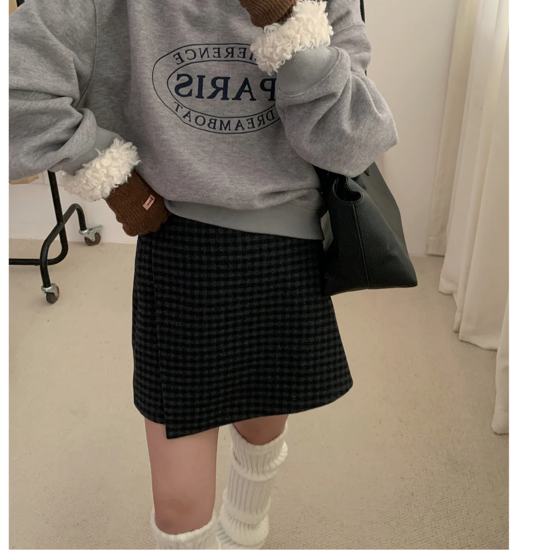Pada.嘻&DY【格子裙裤】韩系甜美 时尚休闲裙裤1015K33 Hi Fortune