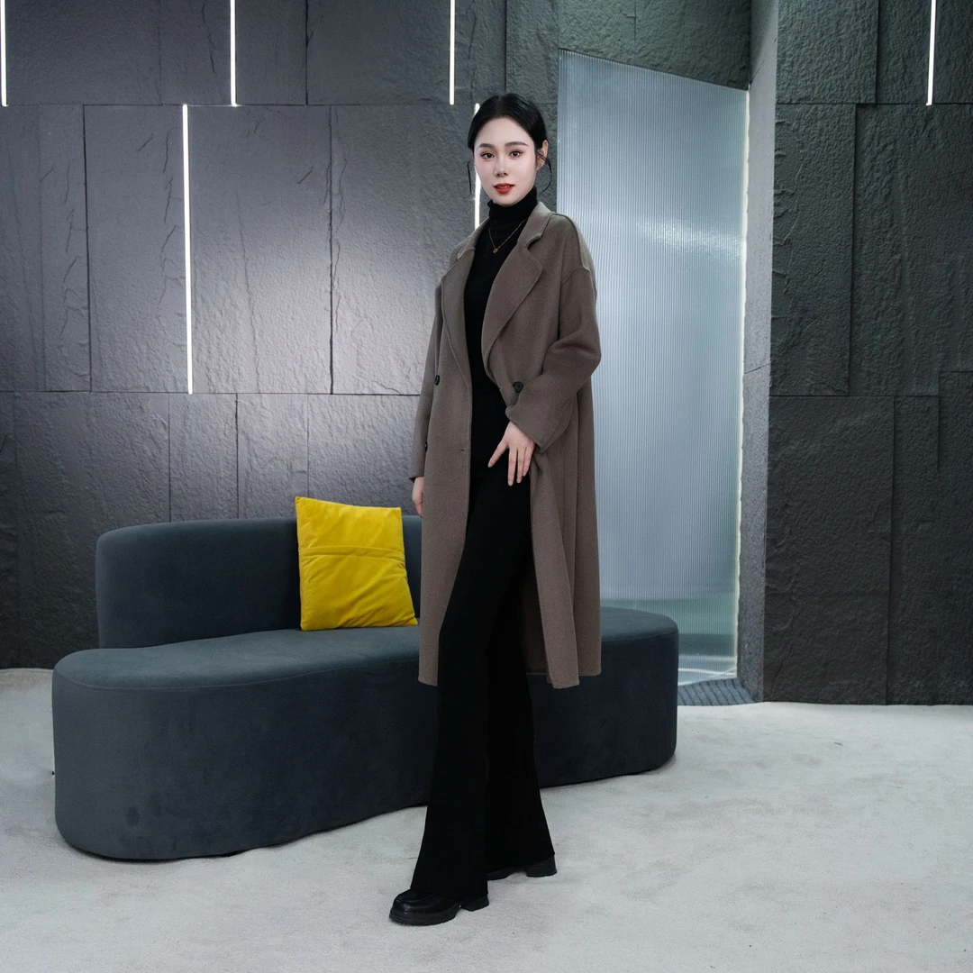 【丽爷】BKW001棕色毛呢外套