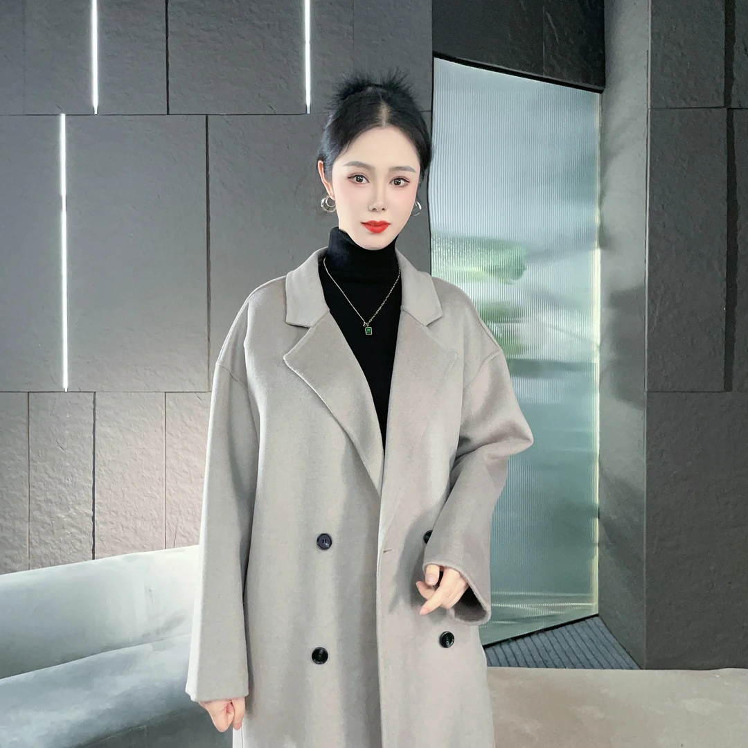 【丽爷】BKW001灰色羊毛大衣