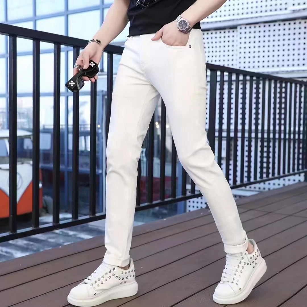 【KAER】2025春季新品欧货男牛仔裤潮牌百搭弹力休闲裤子修身男士