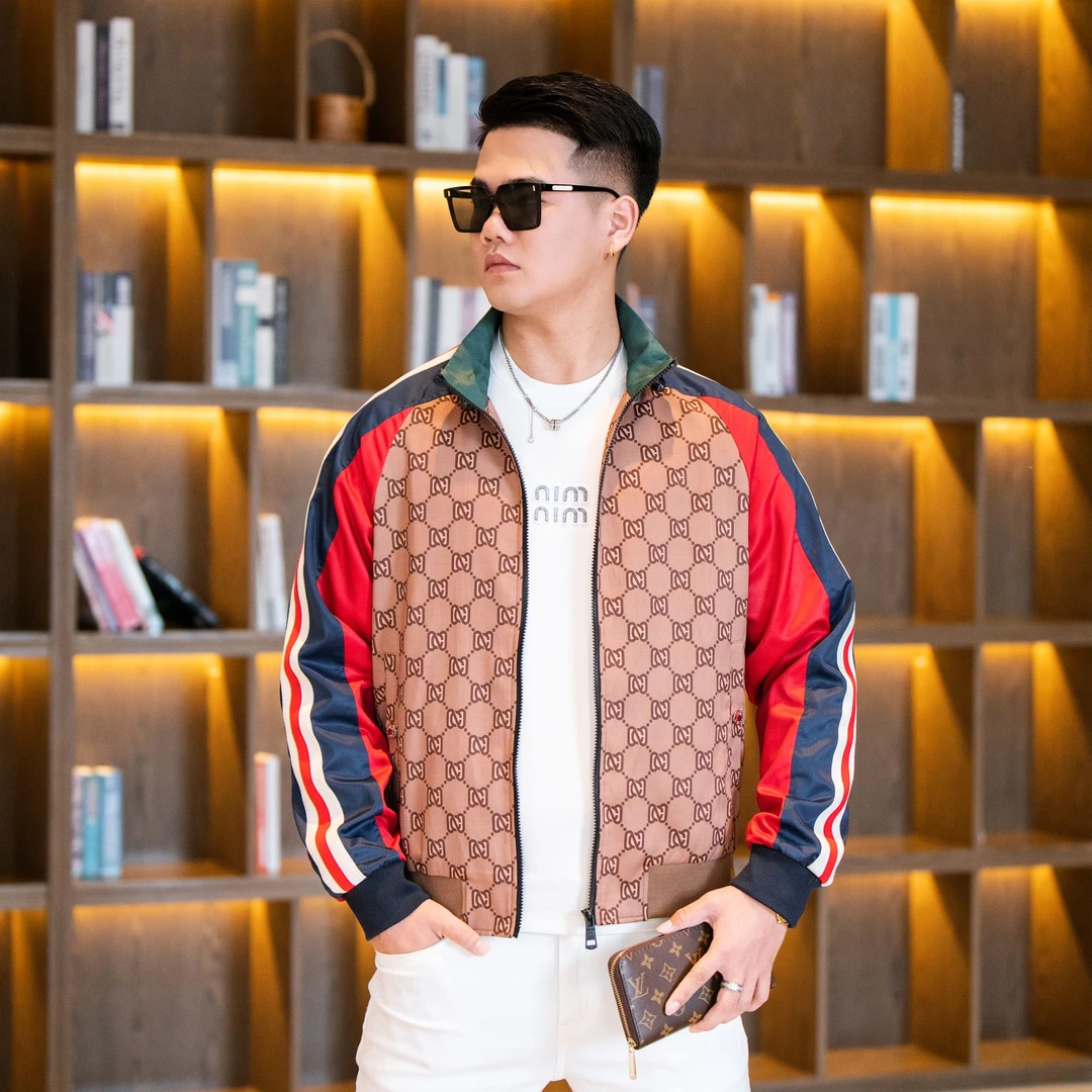 【KAER】2024新款高端男士插肩袖外套时尚百搭潮流高档立领夹克