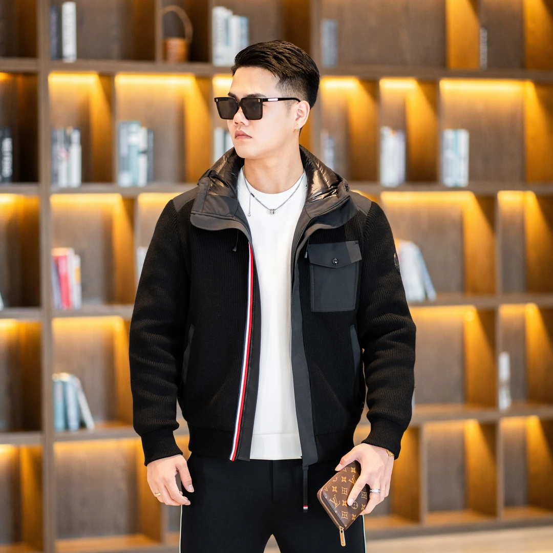 【KAER】2025春款专柜高定欧货时尚潮流男装休闲连帽男士羽绒服外套