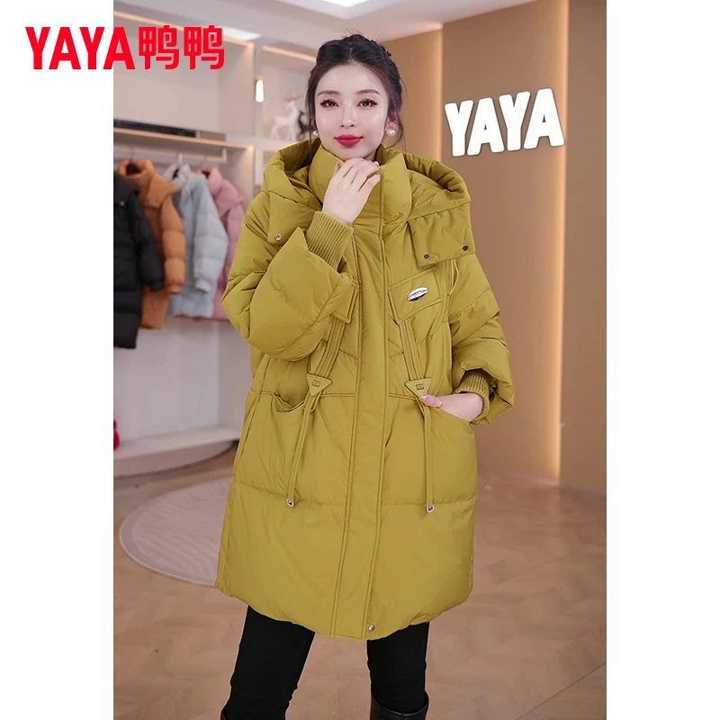 YAYA/鸭鸭羽绒服女2024冬季新款爆款潮流加厚保暖时尚鸭绒外套女