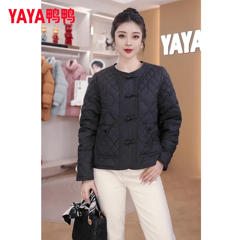 YAYA/鸭鸭短款国风羽绒服女冬2024新款时尚百搭潮流休闲外套女款