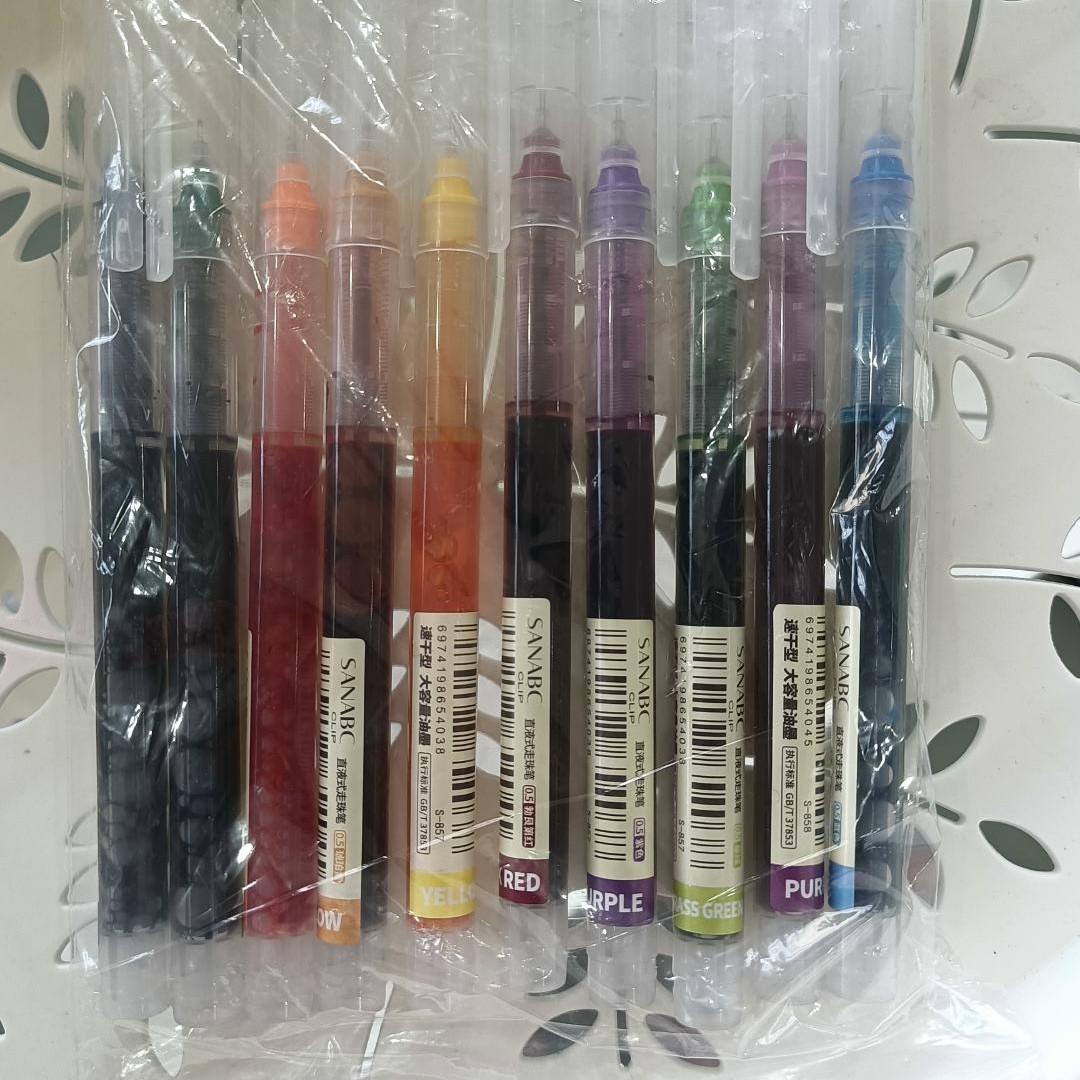 Colorful straight liquid quick drying ball pen 880