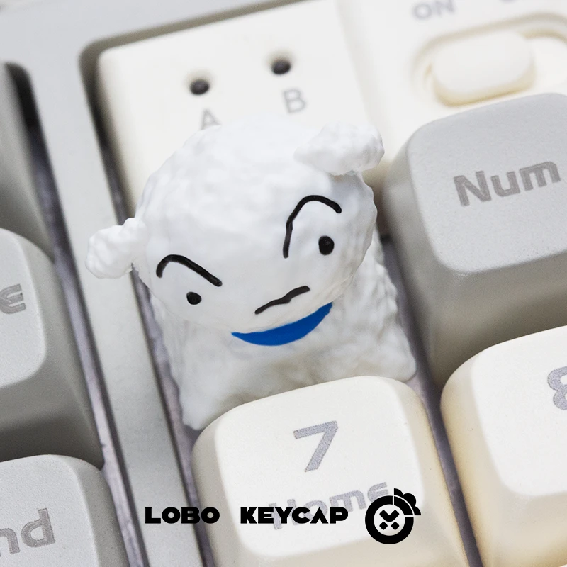 蜡笔小新！野原小白可爱个性键帽狗树脂艺术键帽机械键盘