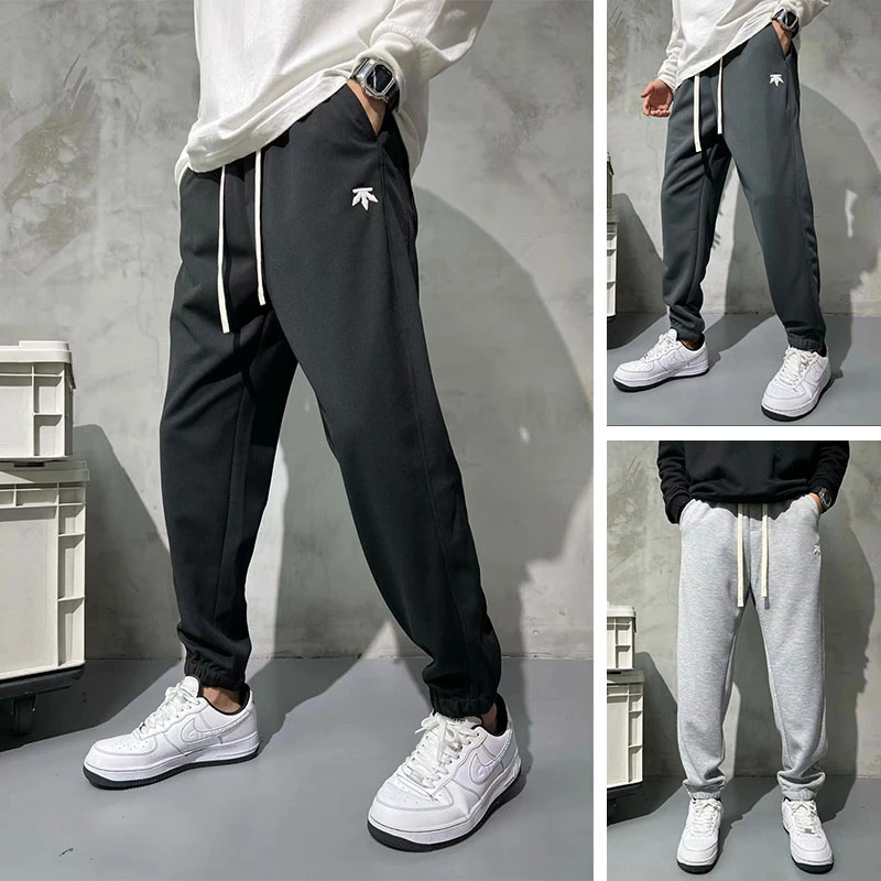 【新款上新休闲裤】男士刺绣小标潮男休闲裤百搭纯色休闲卫裤22-882